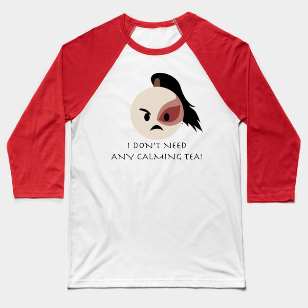 Angry Zuko emoji 1 "I don't need any calming tea!" Baseball T-Shirt by Prince_Tumi_1